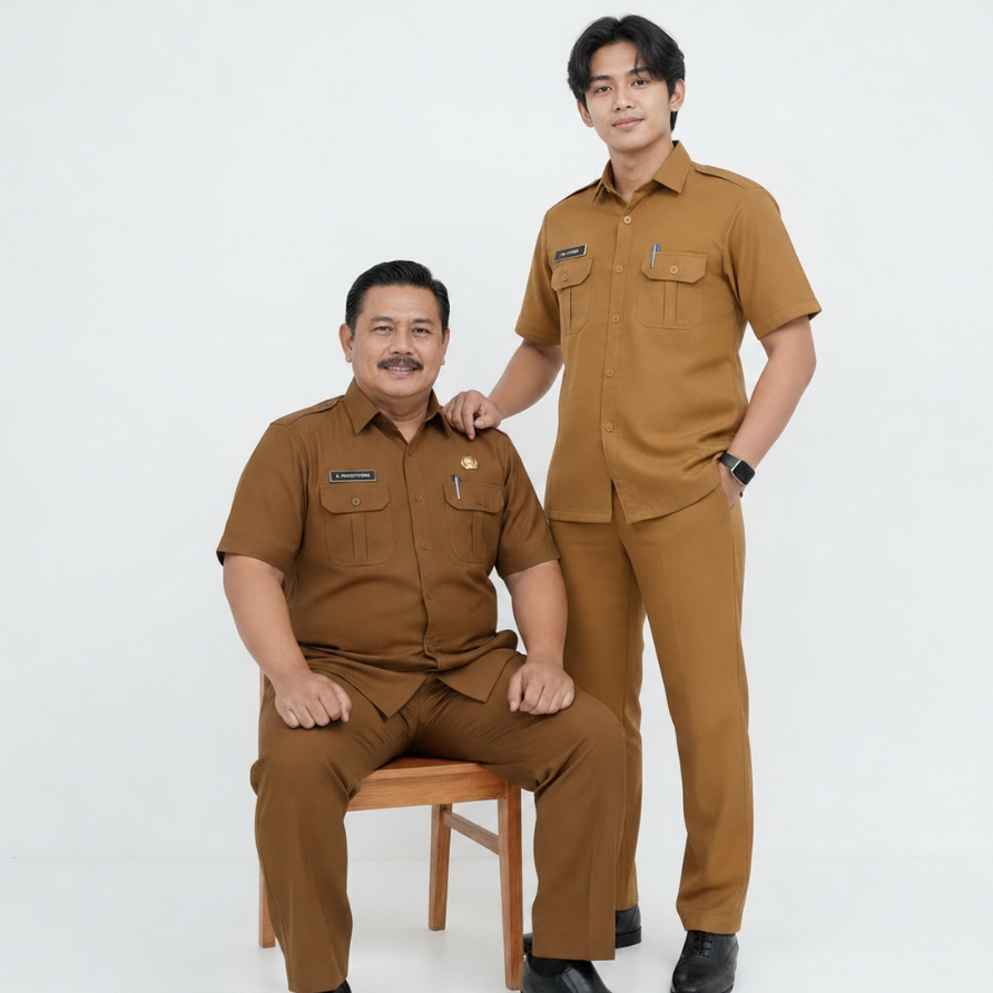 OLEH KLAMBI Baju Khaki / PDH /ASN Seragam Pns Pdh Dinas Pemda Seragam Keki - foto 1 dari 10