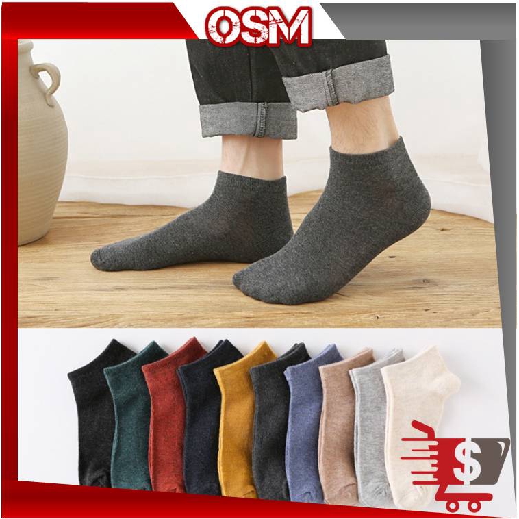 OSM K462 Kaos Kaki Pria Polos Ankle Socks - foto 1 dari 10