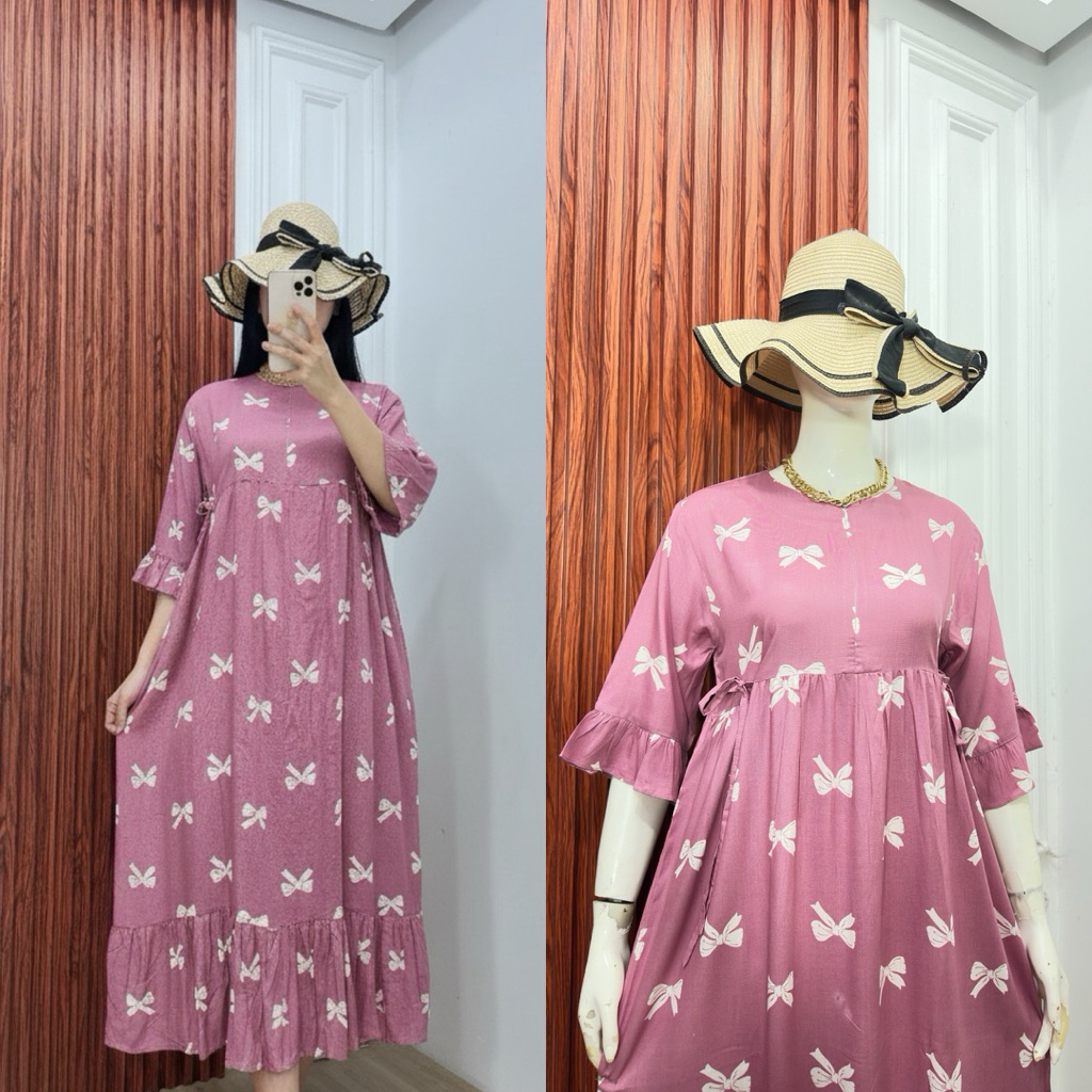 LAURA DRESS DASTER LENGAN 3/4 / DASTER RAYON PREMIUM - foto 5 dari 10, lulupereira