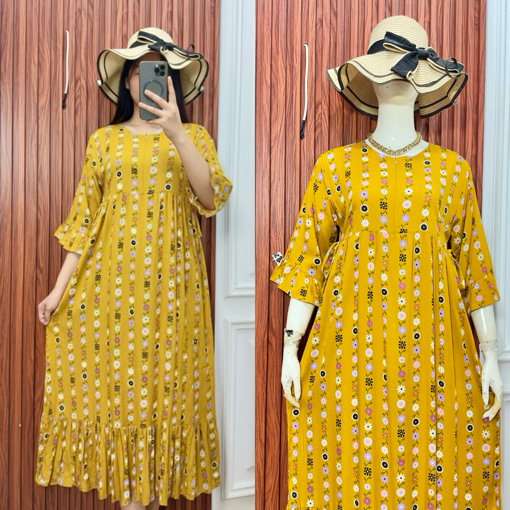 LAURA DRESS DASTER LENGAN 3/4 / DASTER RAYON PREMIUM - foto 6 dari 10, lulupereira