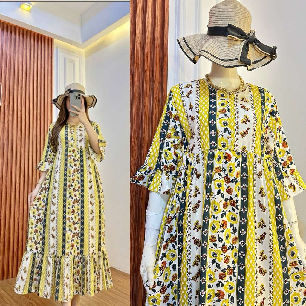 LAURA DRESS DASTER LENGAN 3/4 / DASTER RAYON PREMIUM - foto 7 dari 10, lulupereira