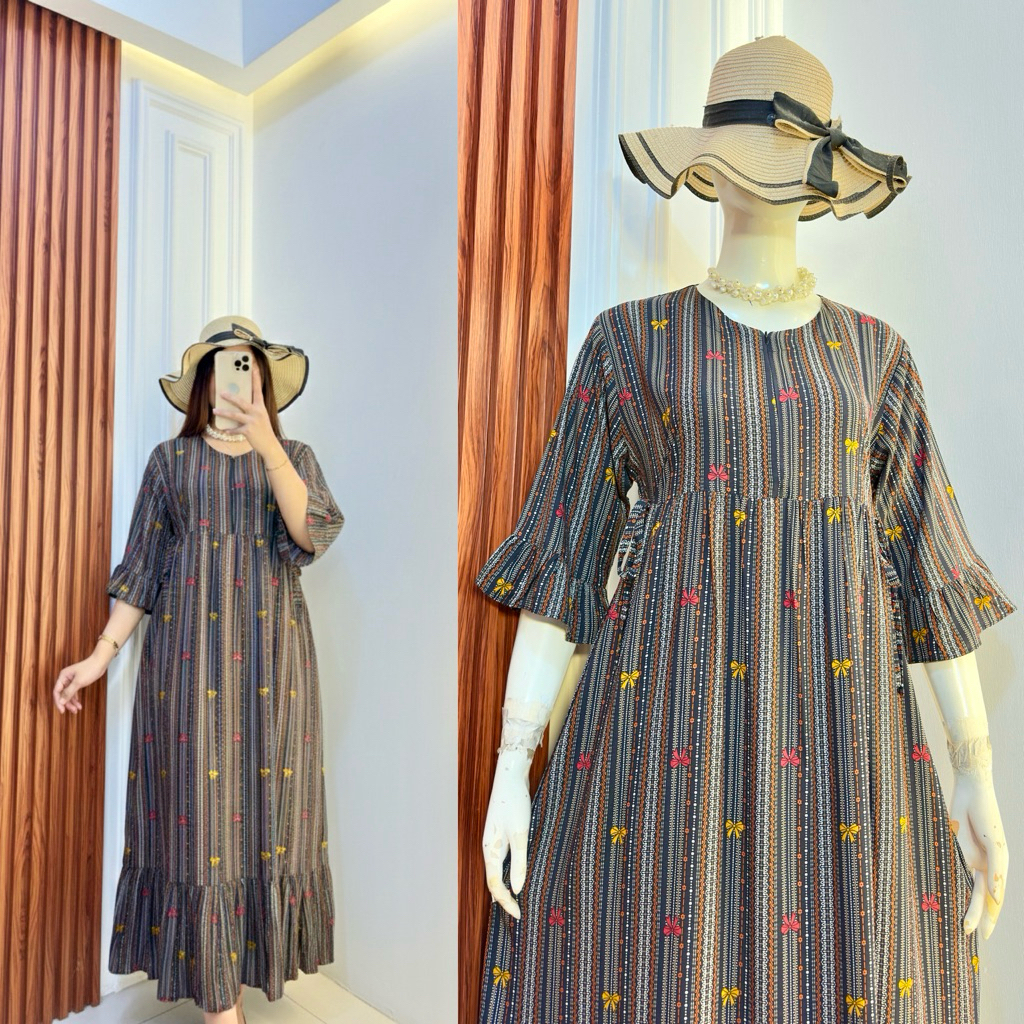 LAURA DRESS DASTER LENGAN 3/4 / DASTER RAYON PREMIUM - foto 9 dari 10, lulupereira