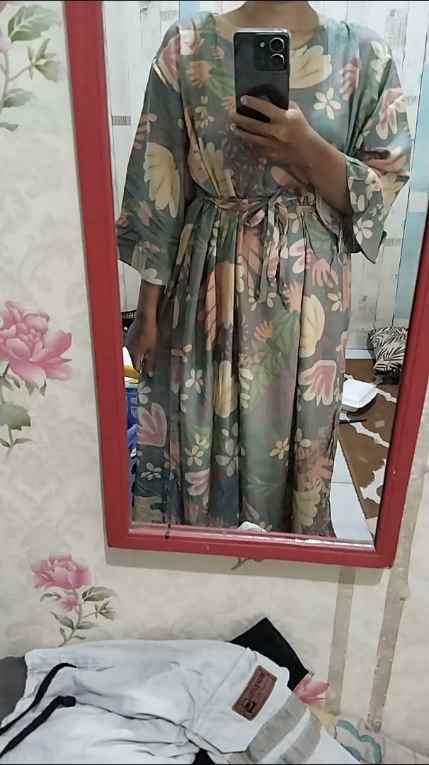 LAURA DRESS DASTER LENGAN 3/4 / DASTER RAYON PREMIUM - Foto ulasan pembeli