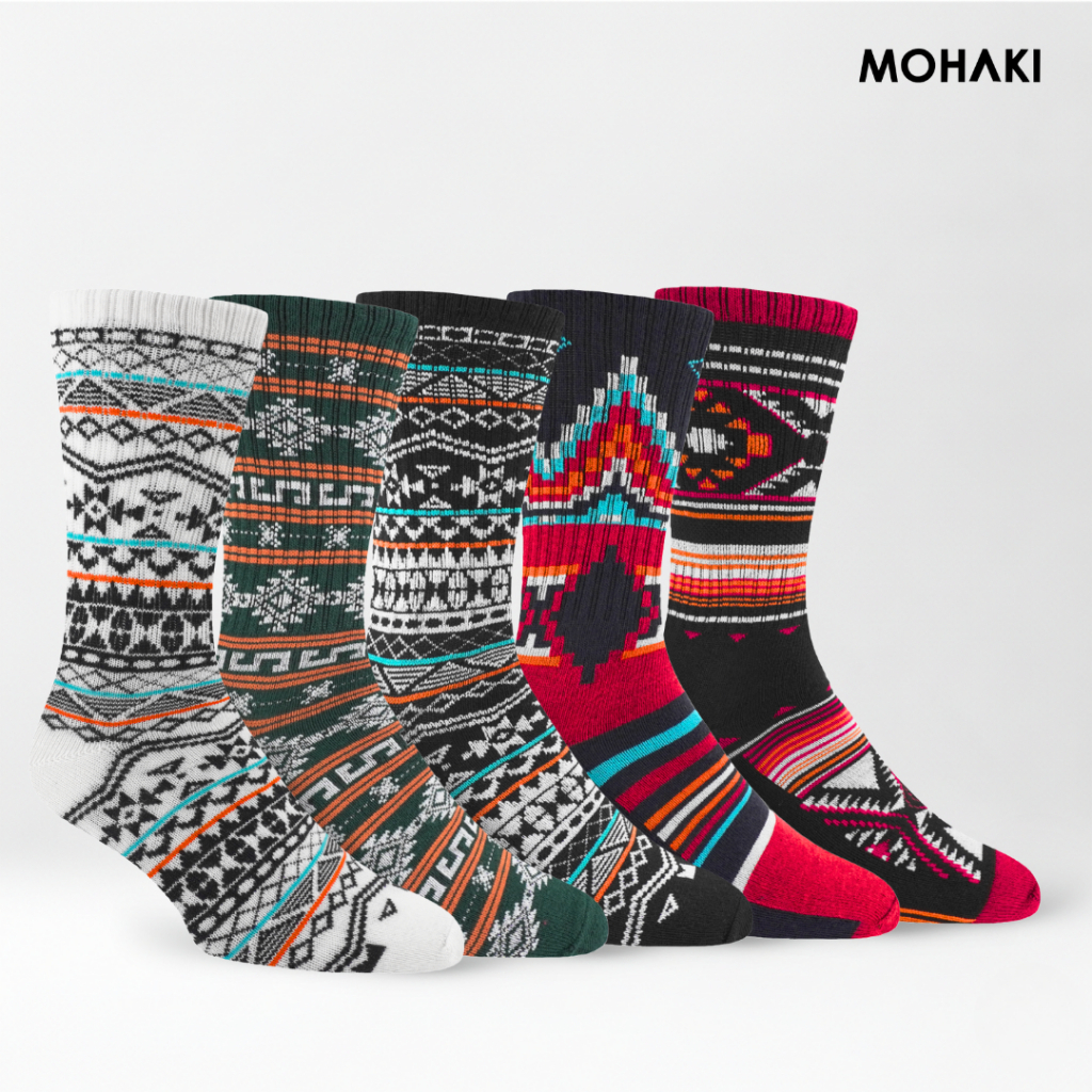 MOHAKI - Kaos Kaki Pria Wanita Oldschool Motif Tribal Tribal Collection Panjang Sebetis Dewasa - foto 1 dari 10