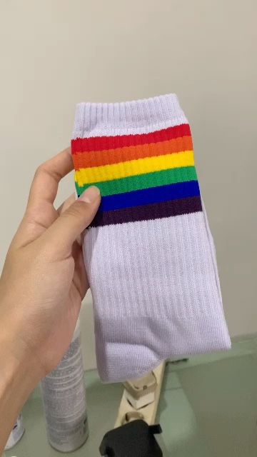 MOHAKI - Kaos Kaki Strip 3 Series Panjang Sebetis Dewasa - Foto ulasan pembeli
