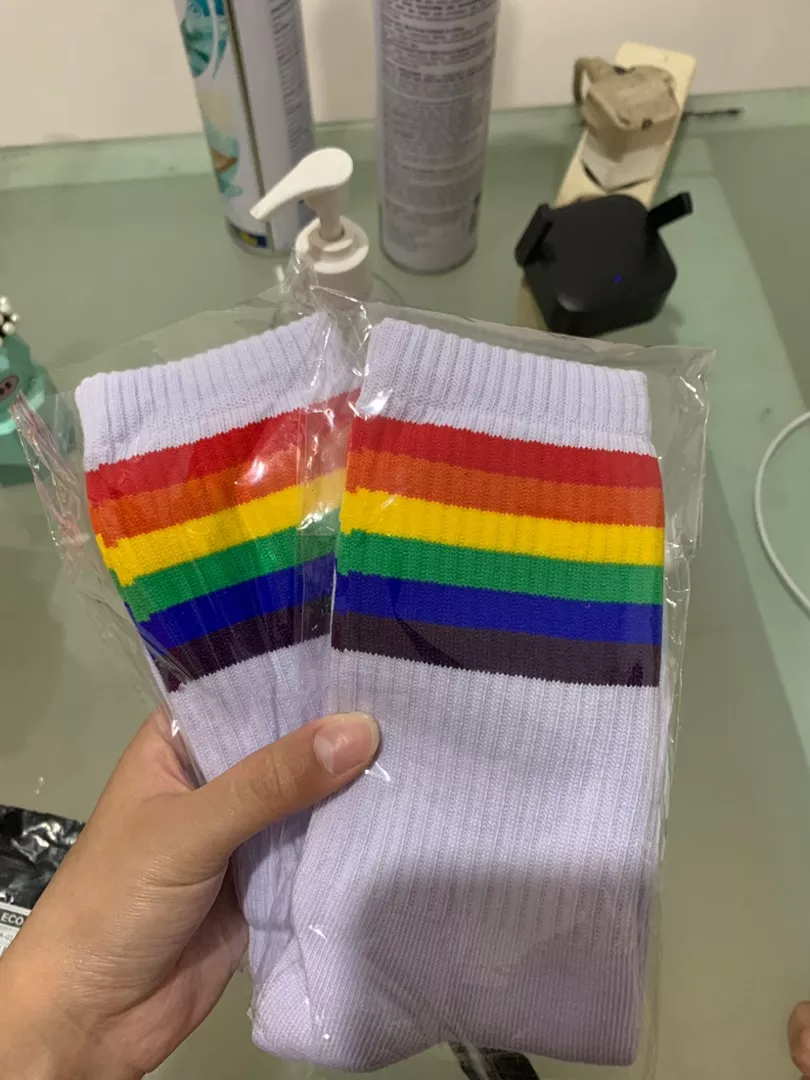 MOHAKI - Kaos Kaki Strip 3 Series Panjang Sebetis Dewasa - Foto ulasan pembeli