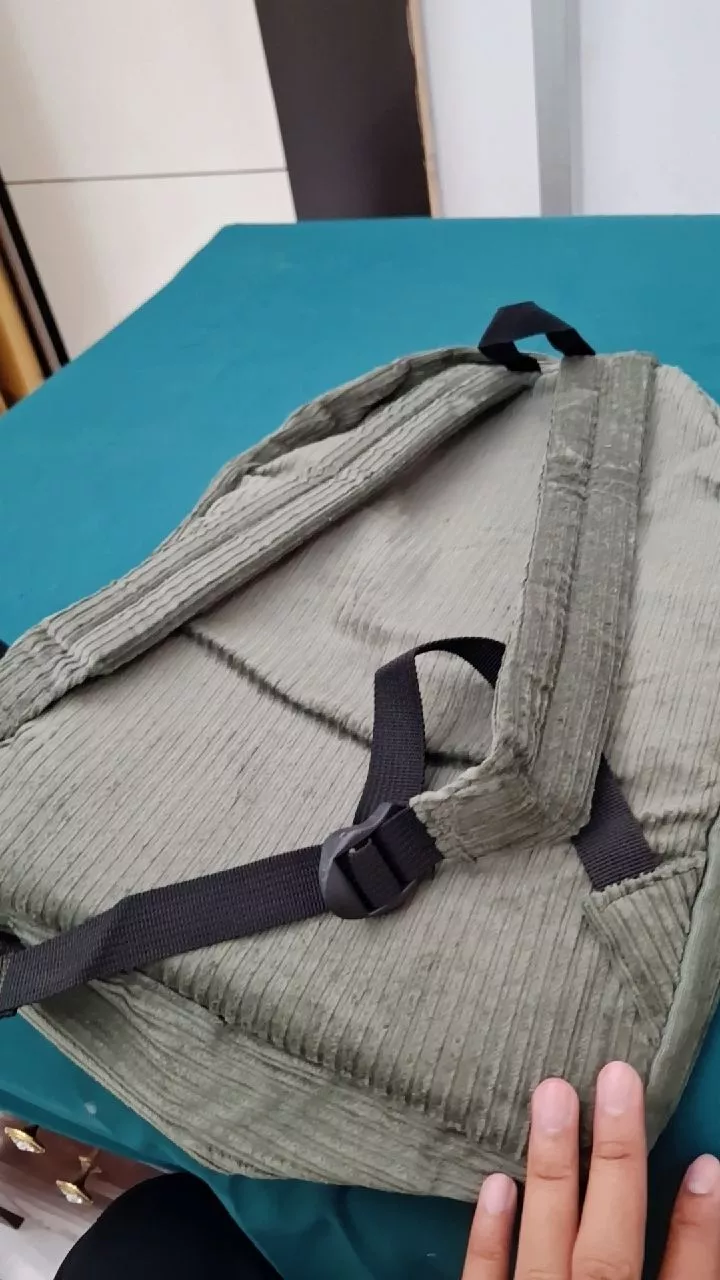 MATERNAL DISASTER - BackPack Tas Ransel Laptop Corduroy Pria Wanita Army best Seler - Foto ulasan pembeli