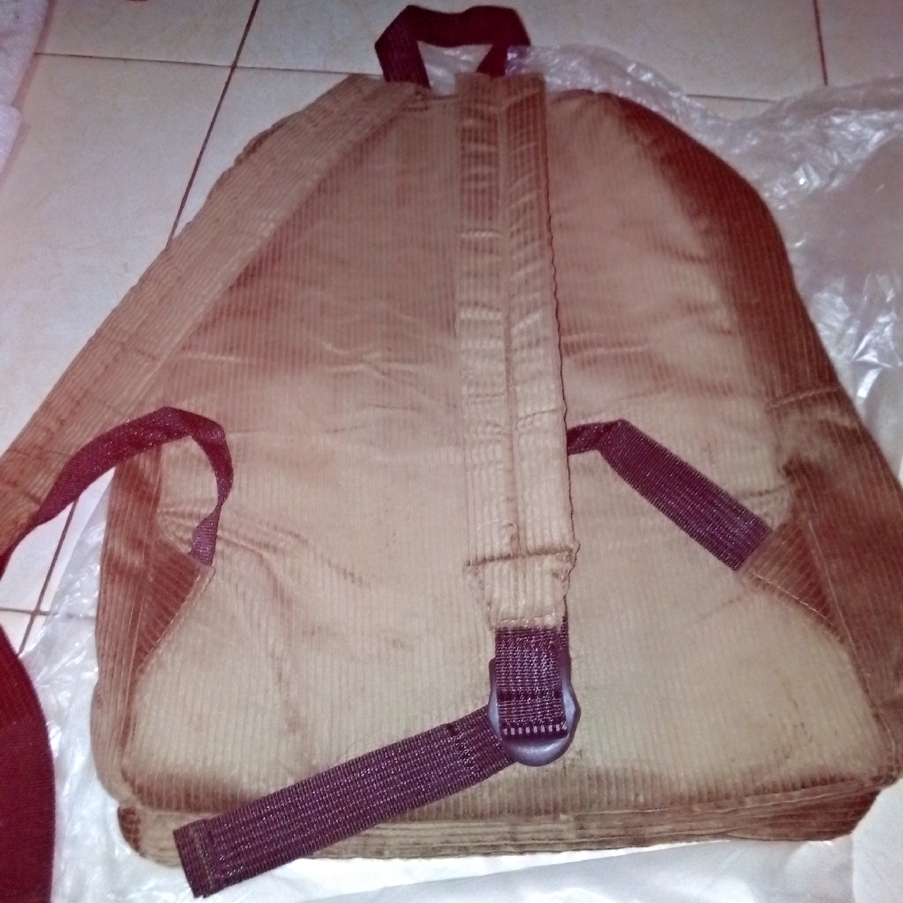 MATERNAL DISASTER - BackPack Tas Ransel Laptop Corduroy Pria Wanita Army best Seler - Foto ulasan pembeli