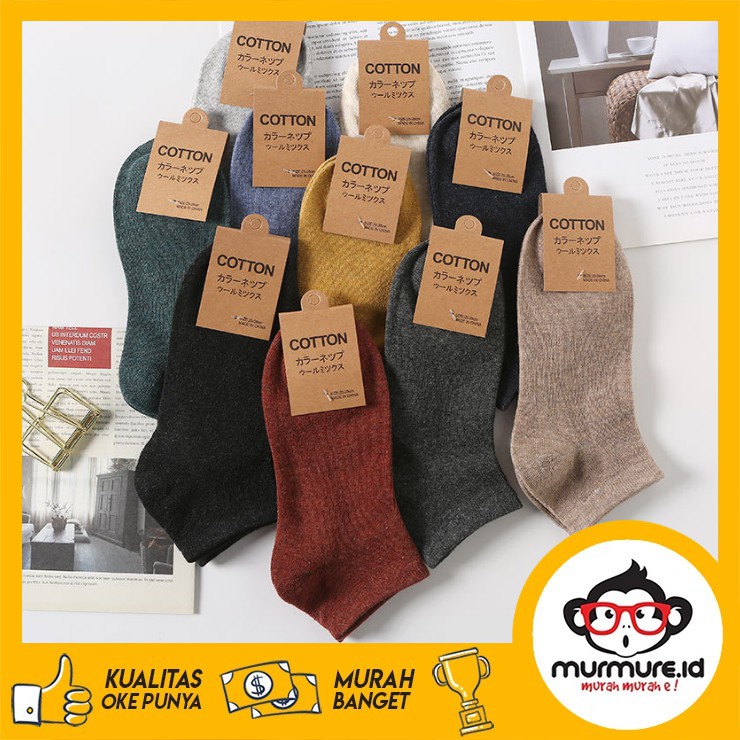 MURMURE.ID | KAOS KAKI POLOS PRIA WANITA UNISEX PENDEK MATA KAKI BAHAN COTTON IMPORT CS038 - foto 1 dari 10