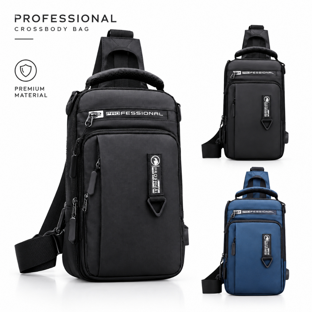Nipsu Sling Bag Pria Tas Selempang Bahu Pria Multifungsi Casual Stylish - foto 1 dari 10