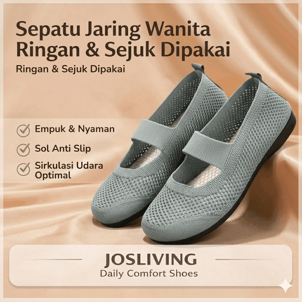 NW076 Sepatu Slip On Wanita Simple dengan Design Elegant - foto 1 dari 10