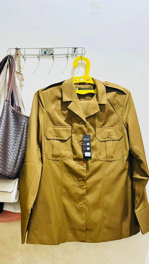 Setelan Blazer PNS Wanita Khaki Gelap Elegan - foto 2 dari 10, ixzlq64dnb