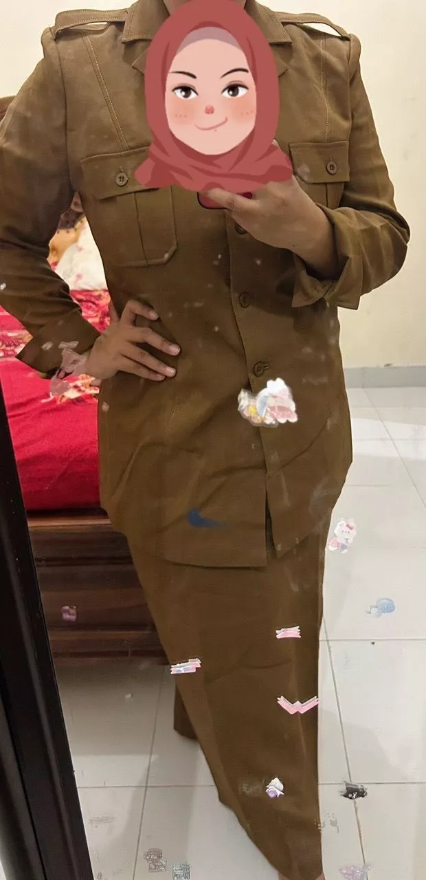Setelan Blazer PNS Wanita Khaki Gelap Elegan - Foto ulasan pembeli