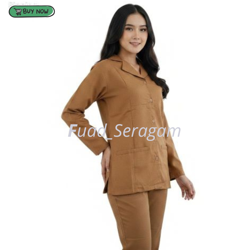 Setelan Kemeja Pria Wanita Seragam Dinas Pns Warna Khaki Tua/Muda - foto 9 dari 10, gracepoenyakumar