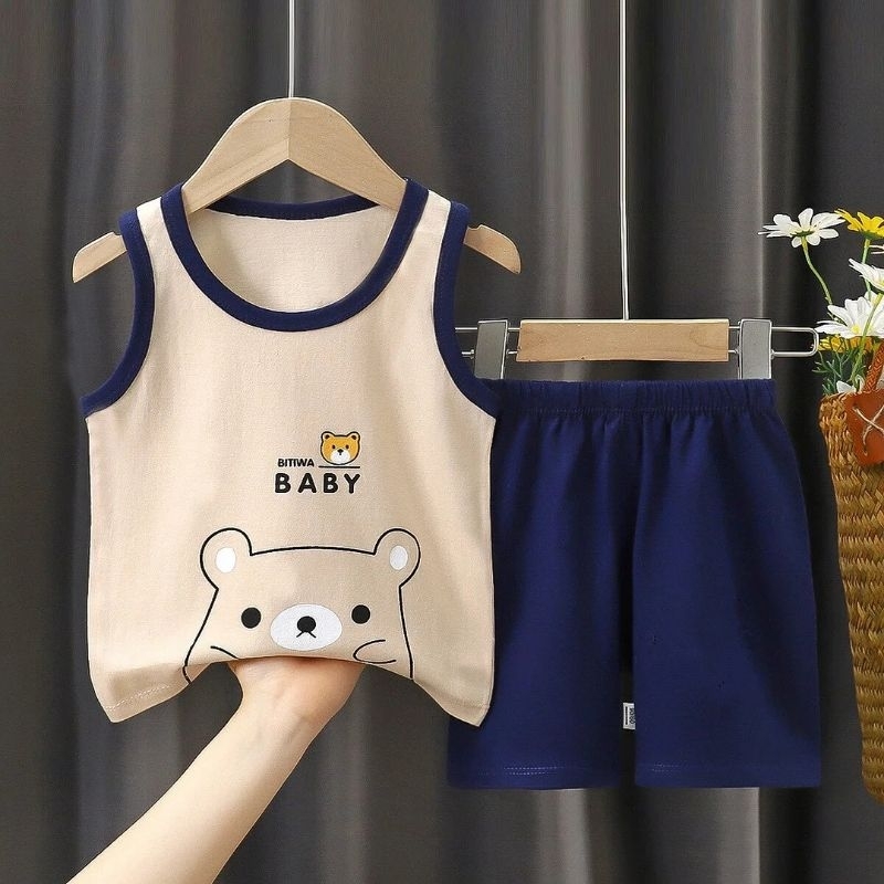 Setelan Singlet Anak I'm Bomer 0-5 Tahun Premium - foto 1 dari 10