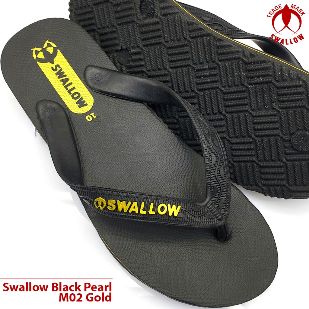 Sendal Jepit Swallow Black Pearl M02 - Sandal Japit M02 Swallow Hitam Aksen warna Metallic Pearl [SWLTRAD 01] - foto 10 dari 10, arief.fuady