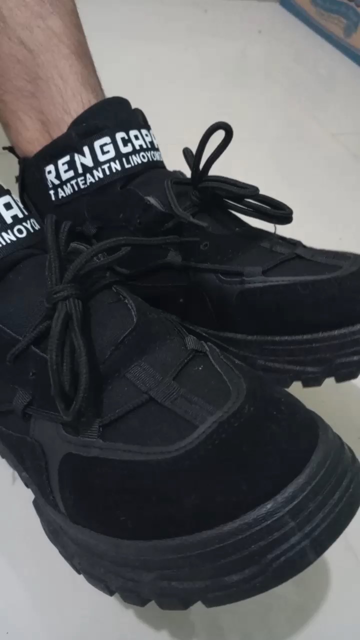 Sepatu boots casual import pria wanita sepatu hitam full terlaris sepatu kerja terbaru cod - Foto ulasan pembeli