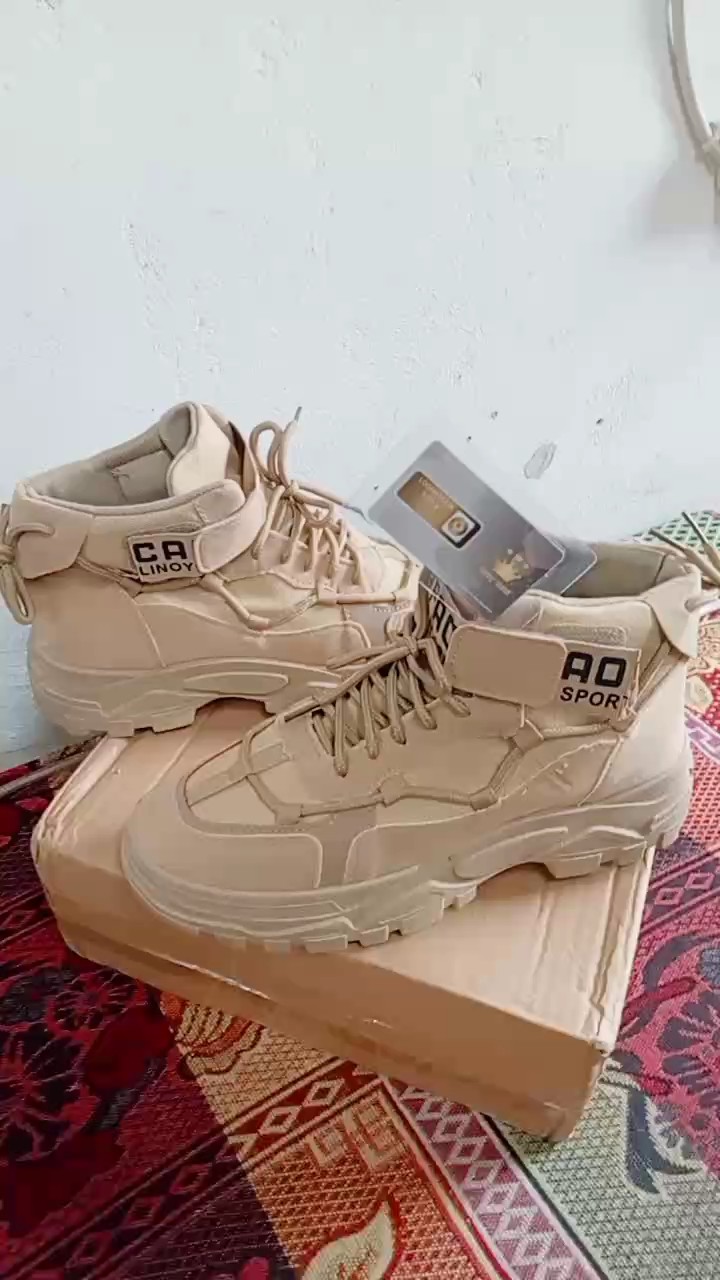 Sepatu boots casual import pria wanita sepatu hitam full terlaris sepatu kerja terbaru cod - Foto ulasan pembeli