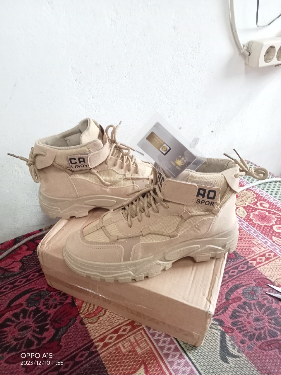 Sepatu boots casual import pria wanita sepatu hitam full terlaris sepatu kerja terbaru cod - Foto ulasan pembeli