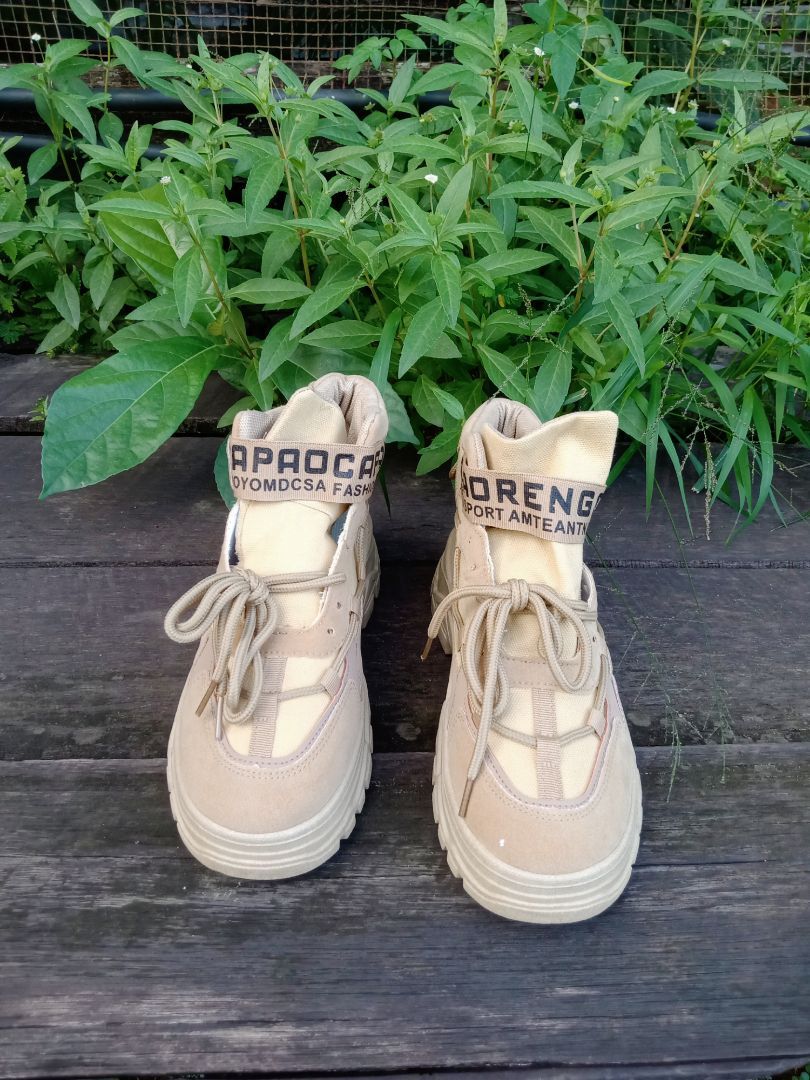 Sepatu boots casual import pria wanita sepatu hitam full terlaris sepatu kerja terbaru cod - Foto ulasan pembeli