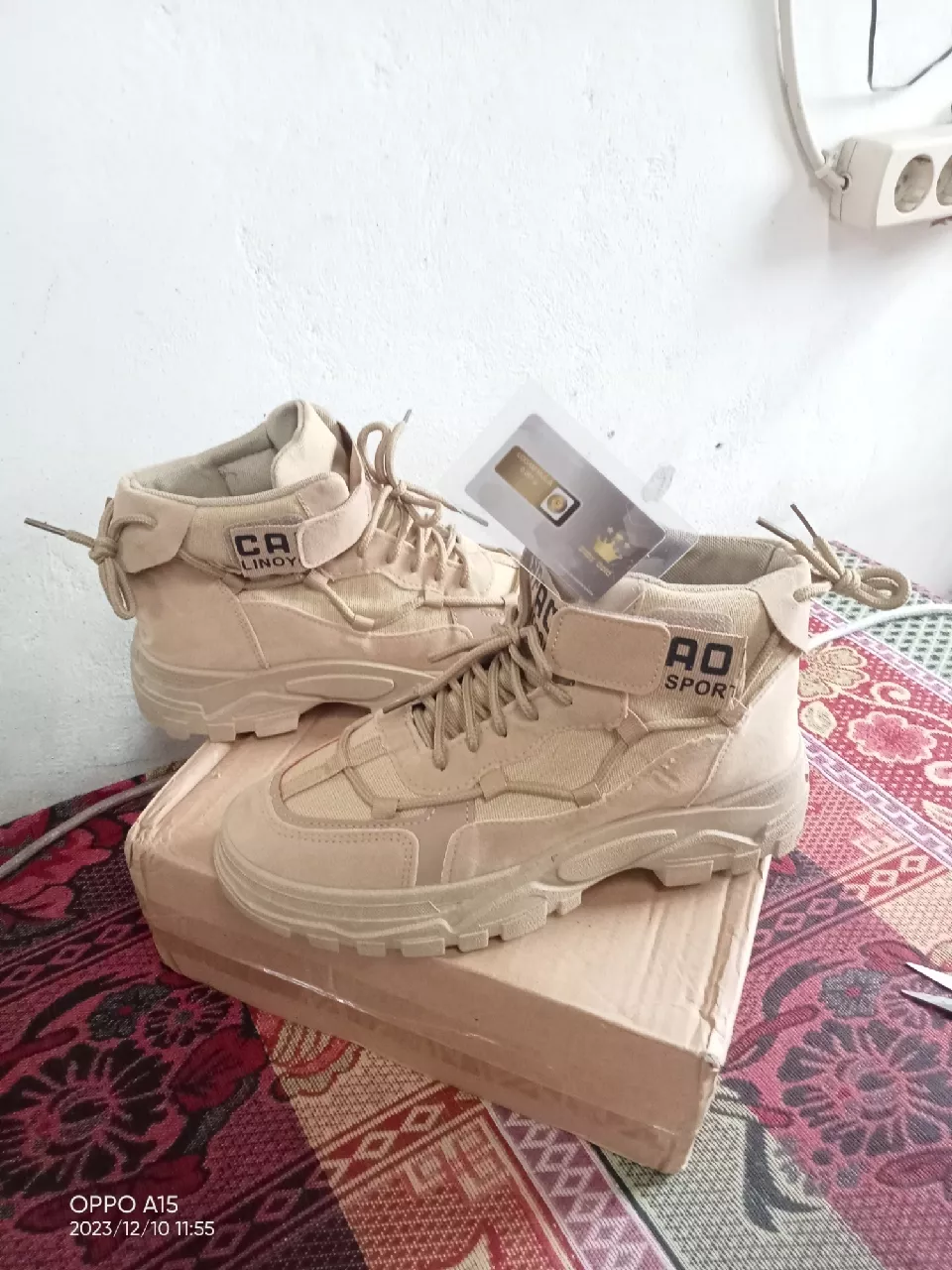Sepatu boots casual import pria wanita sepatu hitam full terlaris sepatu kerja terbaru cod - Foto ulasan pembeli