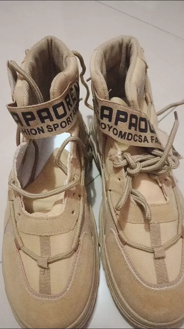 Sepatu boots casual import pria wanita sepatu hitam full terlaris sepatu kerja terbaru cod - Foto ulasan pembeli