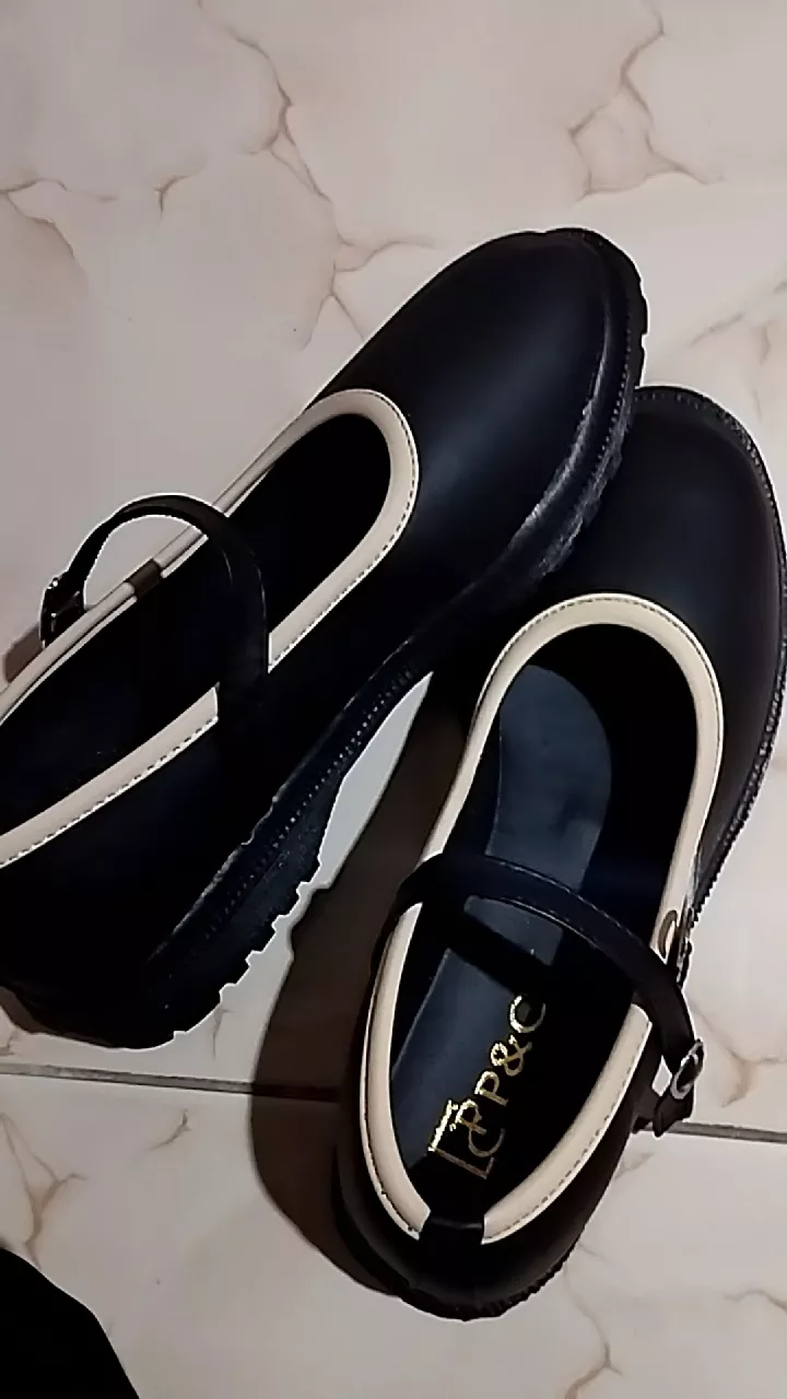 Sepatu Docmart Wanita Kerja Hitam Gesper / Flat Loafers Cewek Terbaru Korean Style Casual 039 - Foto ulasan pembeli