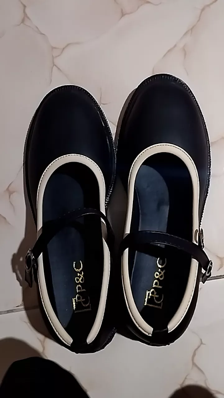 Sepatu Docmart Wanita Kerja Hitam Gesper / Flat Loafers Cewek Terbaru Korean Style Casual 039 - Foto ulasan pembeli