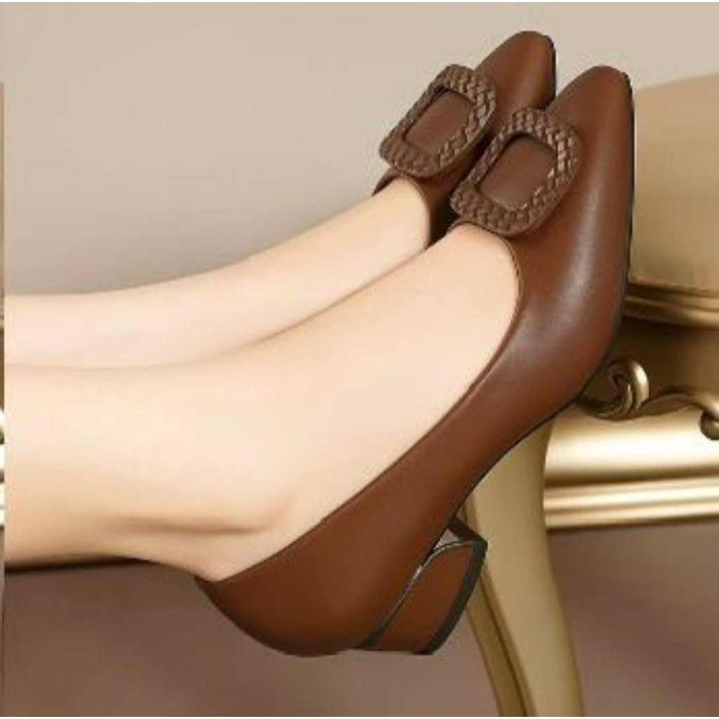 sepatu pancus wanita kantor bahan import premium - foto 9 dari 10