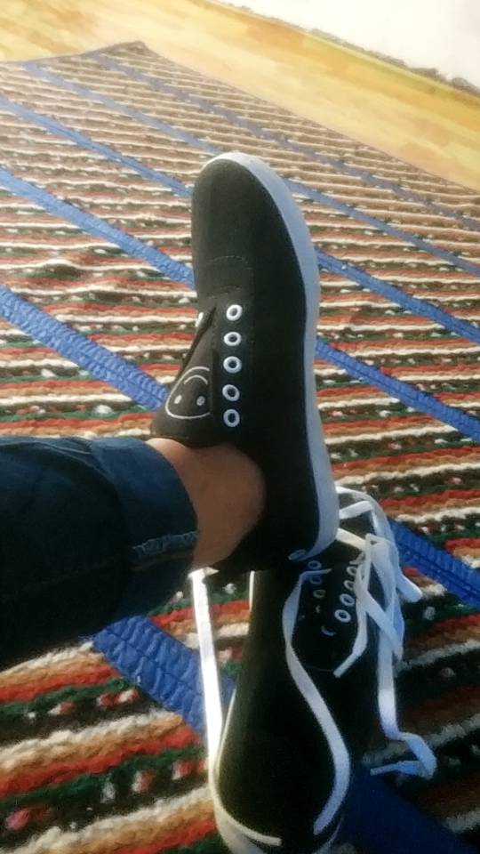 Sepatu Sneakers Wanita Motif Emoticon Lucu Smile / Sepatu Fashion Wanita / Sepatu sekolah Perempuan - Foto ulasan pembeli