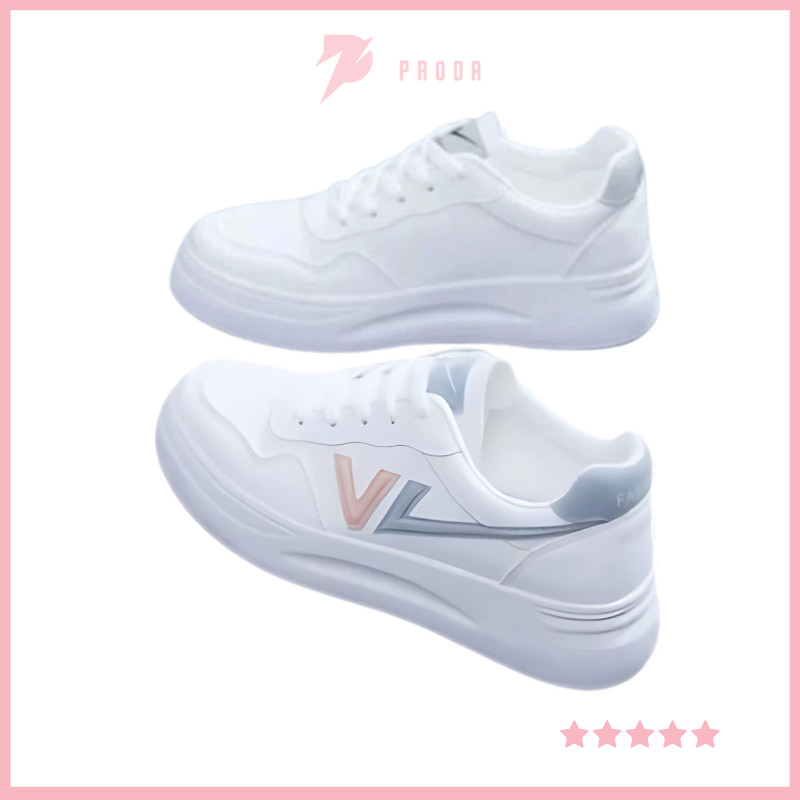 Sepatu Sneakers Wanita Putih Korean Style 36-40 - foto 1 dari 10