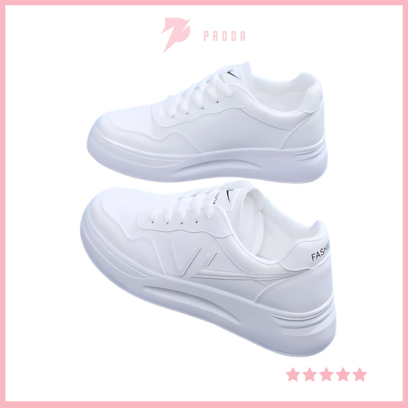 Sepatu Sneakers Wanita Putih Korean Style 36-40 - foto 4 dari 10