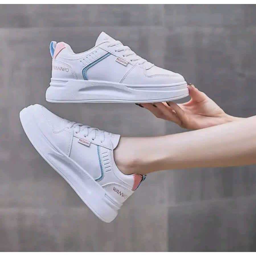 Sepatu Sneakers Wanita Putih Korean Style 36-40 - foto 9 dari 10
