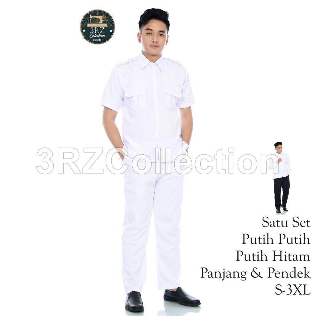 Seragam Dinas Pria Putih Bahan Lembut Full Steam - foto 1 dari 10