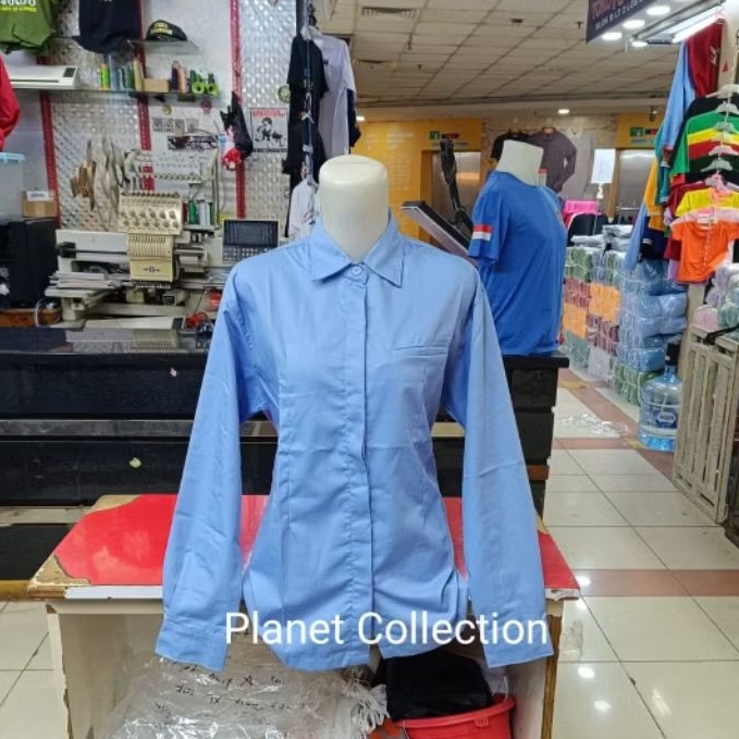 Seragam Kerja Wanita Biru Lengan Panjang Baju Pdh Baju Pns Pemda Asn