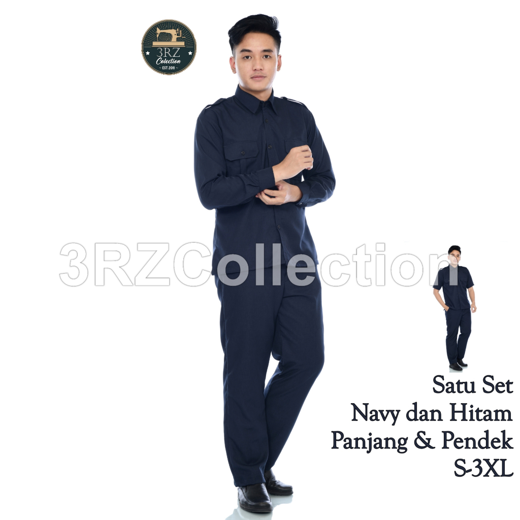 Seragam Kerja Pria Navy Hitam Baju Dinas Terbaru - foto 1 dari 10