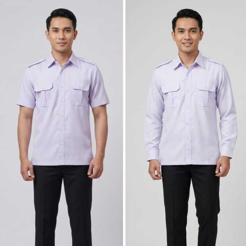 Seragam Kerja Pria Semi Wool Putih Reguler Fit - foto 1 dari 10