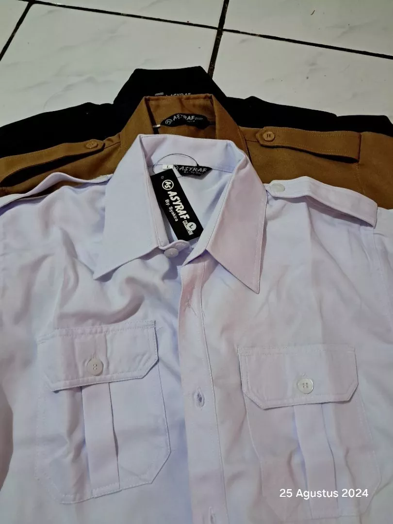 Seragam Kerja Pria Semi Wool Putih Reguler Fit - Foto ulasan pembeli