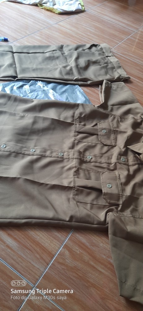 Seragam PNS Pria Khaki Setelan Baju Dinas Pemda - Foto ulasan pembeli