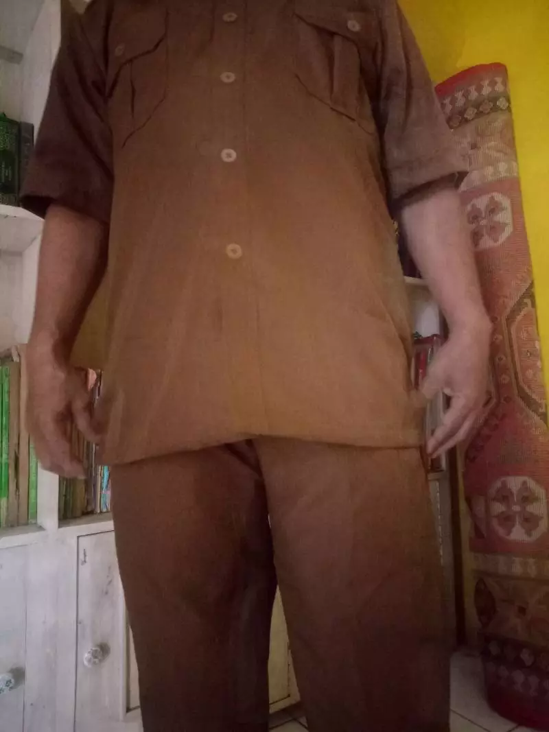 Seragam PNS Pria Pemda Coklat Khaki Setelan Dinas Lengan Pendek - Foto ulasan pembeli