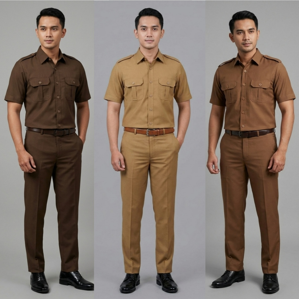 Seragam Pria PDH Semi Woll Khaki Premium Setelan - foto 2 dari 10, fillestar