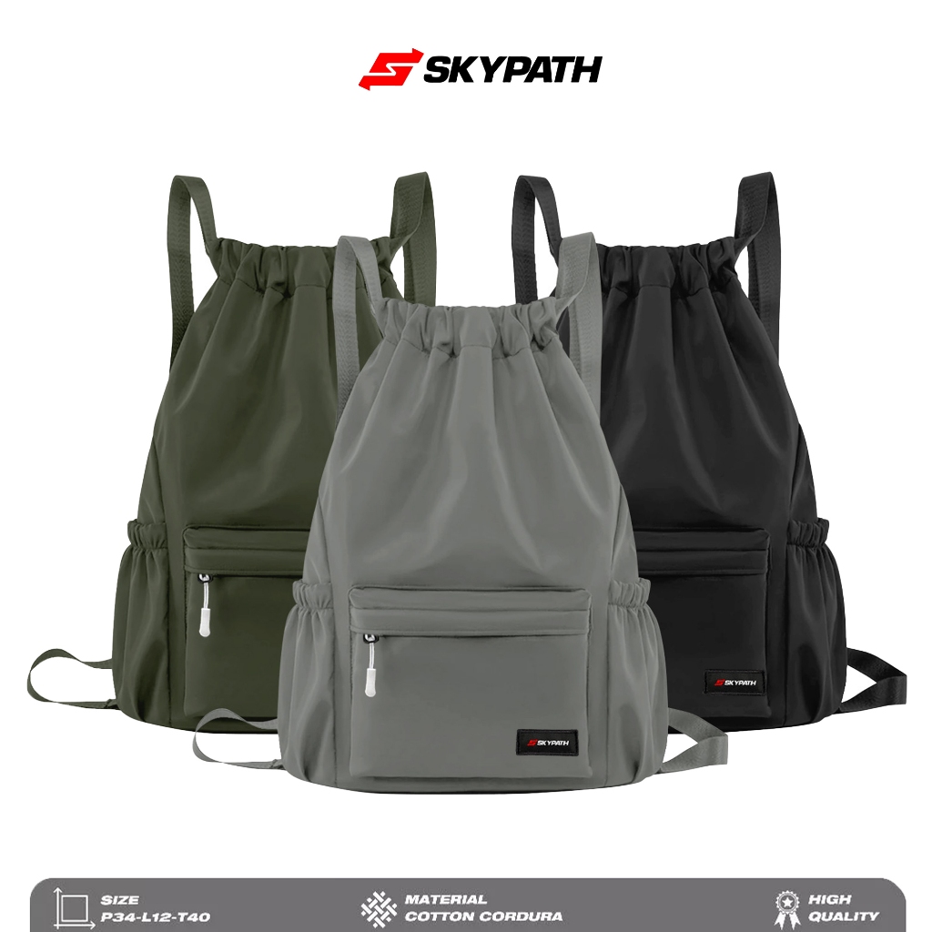 SKYPATH - Tas Ransel Serut Unisex Botol minum Anti Air Cordura - foto 1 dari 10