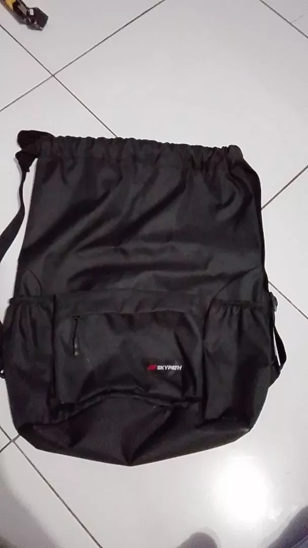 SKYPATH - Tas Ransel Serut Unisex Botol minum Anti Air Cordura - Foto ulasan pembeli