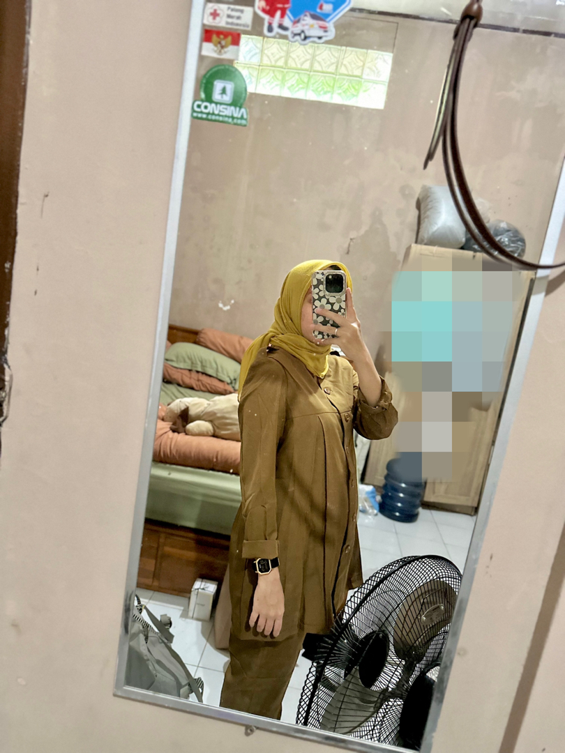 Stelan Pemda Wanita Hamil Coklat Sanghai - Foto ulasan pembeli