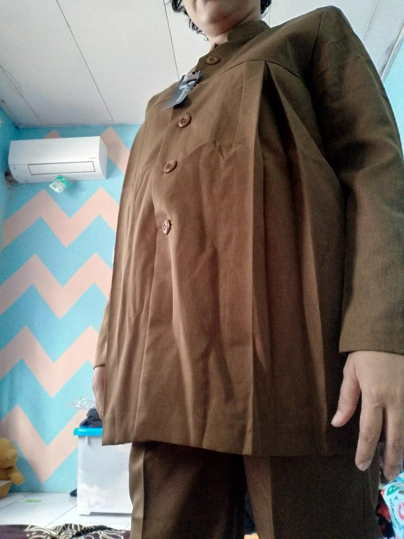Stelan Pemda Wanita Hamil Coklat Sanghai - Foto ulasan pembeli