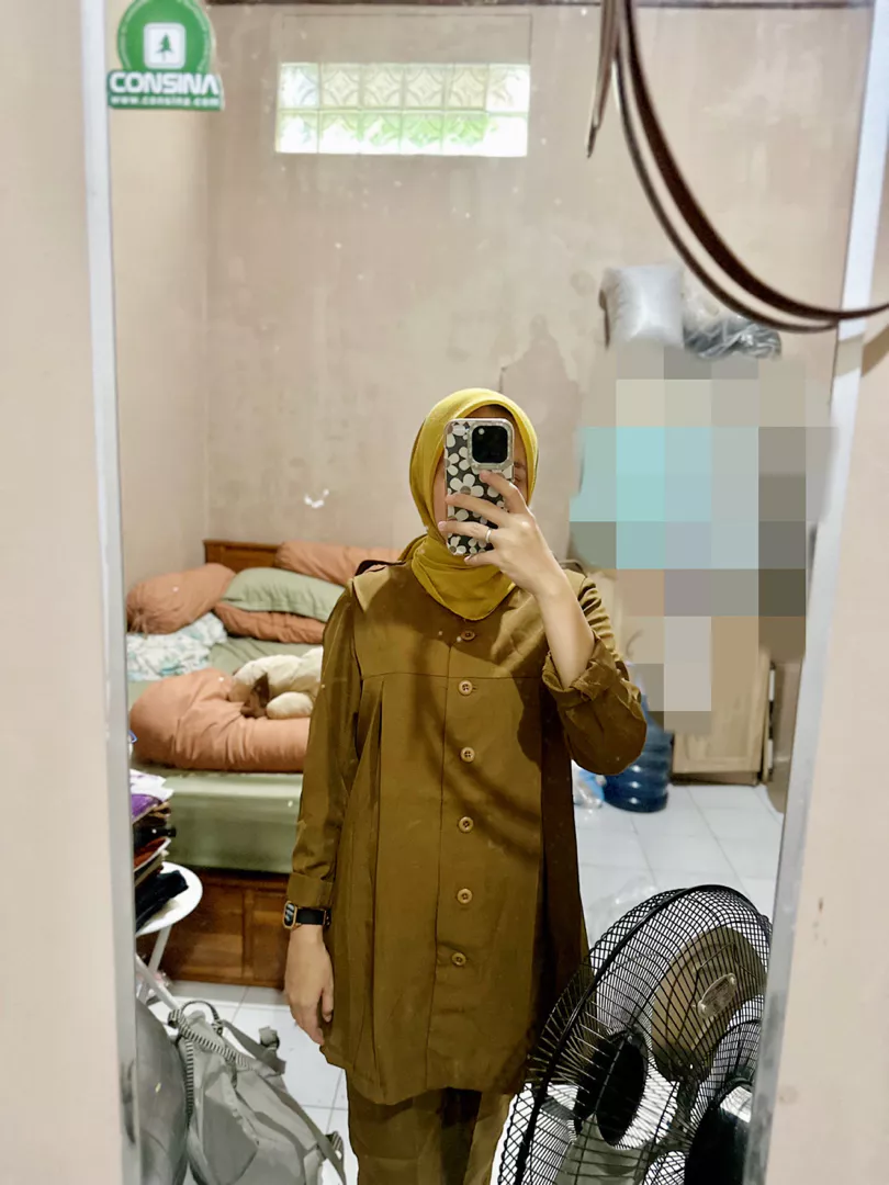 Stelan Pemda Wanita Hamil Coklat Sanghai - Foto ulasan pembeli