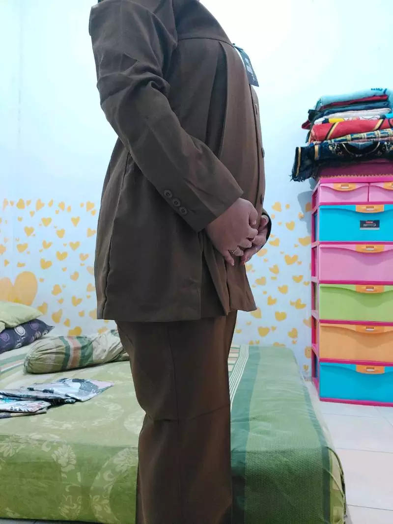Stelan Pemda Wanita Hamil Coklat Sanghai - Foto ulasan pembeli