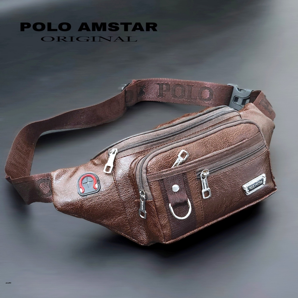 Polo Amstar Compact Waistbag Pria Multifungsi Kulit - foto 1 dari 10