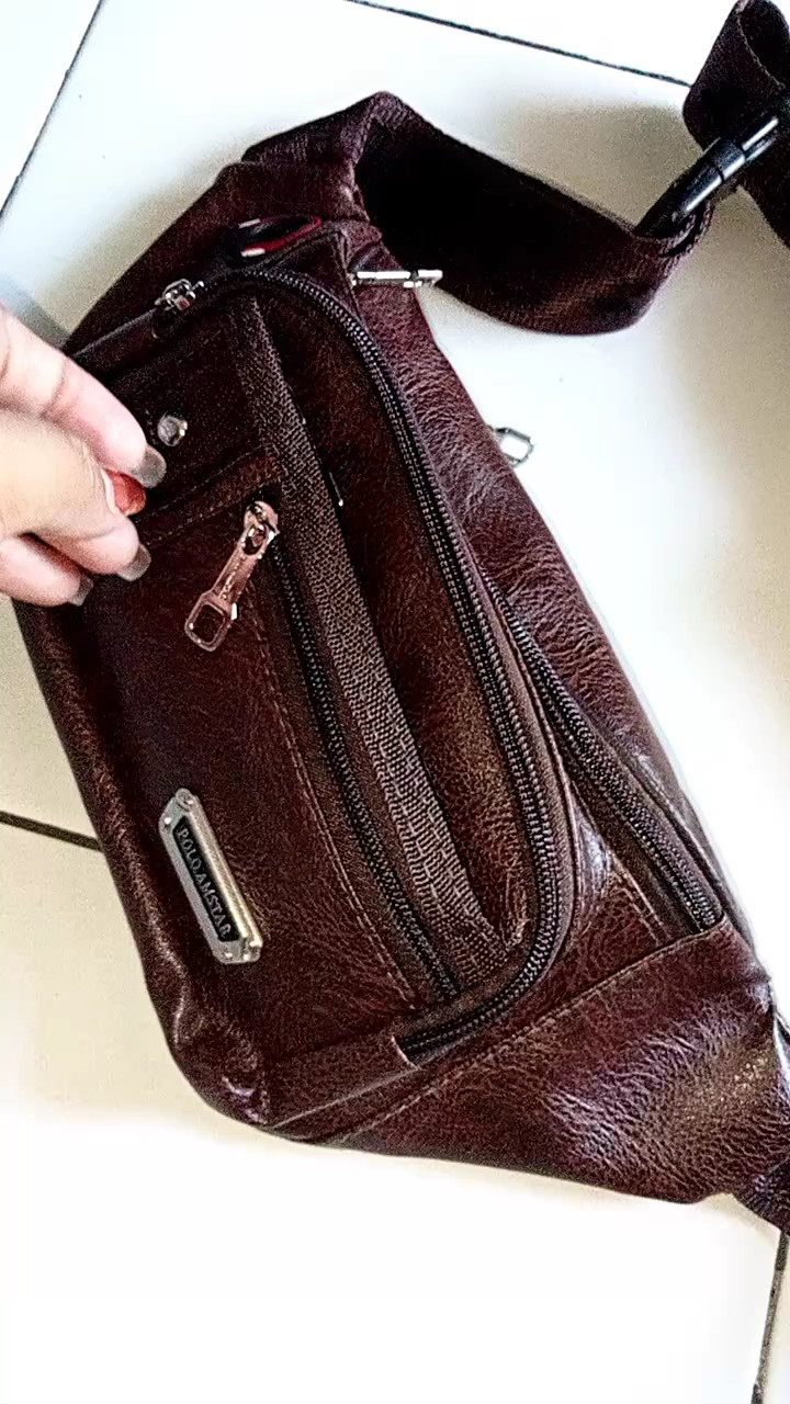 Polo Amstar Compact Waistbag Pria Multifungsi Kulit - Foto ulasan pembeli