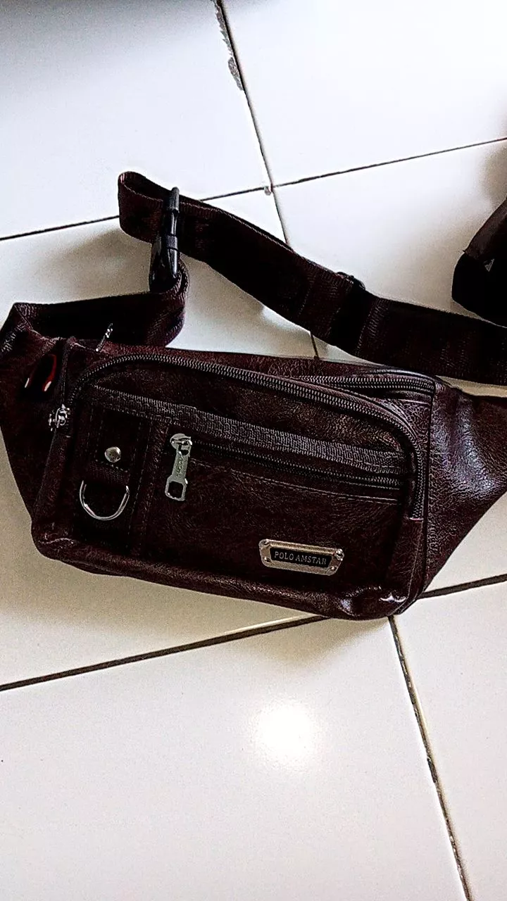 Polo Amstar Compact Waistbag Pria Multifungsi Kulit - Foto ulasan pembeli